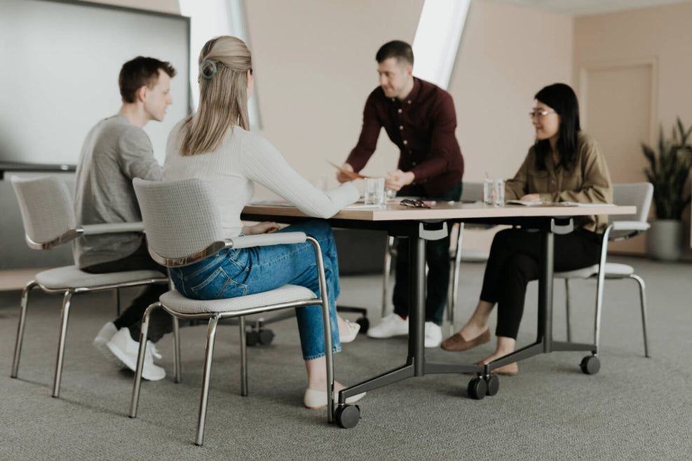 Jive T-Base Flip Table in lifestyle shot